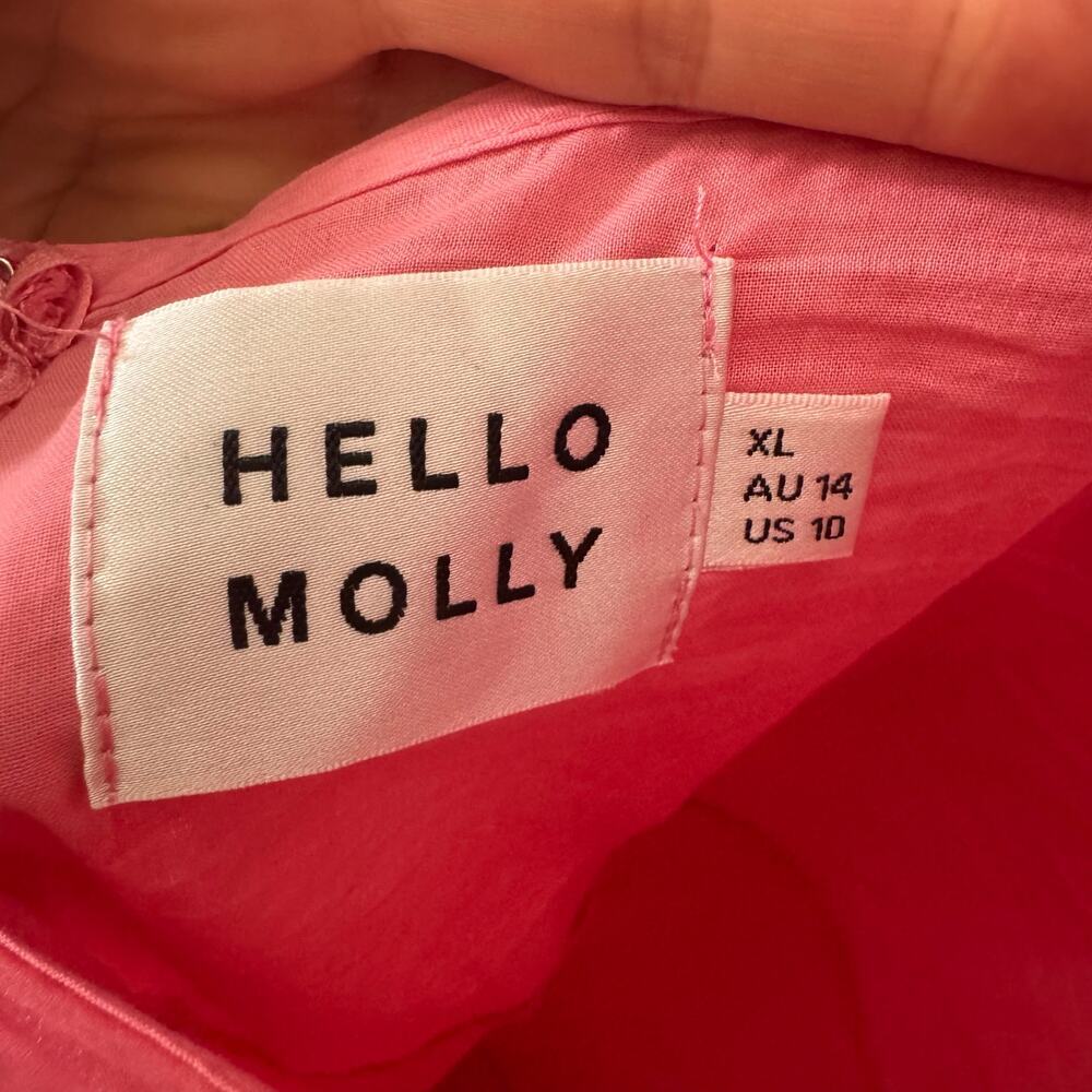 Hello Molly Enchanted Castle Tiered Midi Dress Pink Whimsical Size XL - Picture 11 of 11